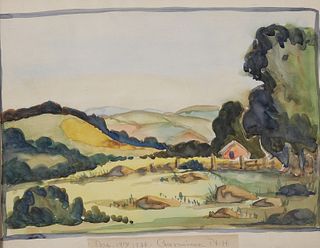 Watercolor Landscape, Contoocook, NH, 1930s
