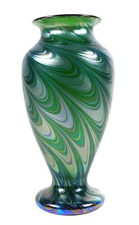ORIENT & FLUME Art Glass Pulled Feather Vase
