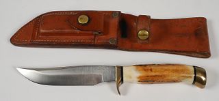 CENTOFANTE Fixed Blade Stag Handle Hunting Knife