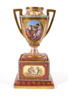 ROYAL VIENNA Pedestal Urn Vase