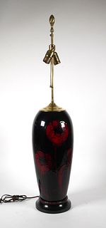 MOORCROFT Poppy Flower Flambe Table Lamp