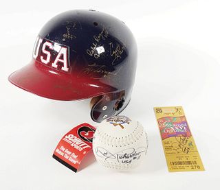 1996 DOT RICHARDSON Signed Ball, Helmet, Ticket