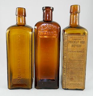 Bitters - 3 amber square bottles