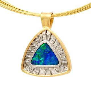 Blue Green Opal Necklace