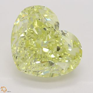 5.03 ct, Yellow/VS1, Heart cut Diamond 