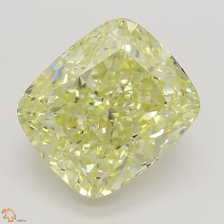 3.02 ct, Yellow/VS2, Cushion cut Diamond 