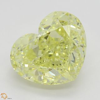 3.86 ct, Intense Yellow/VVS1, Heart cut Diamond 