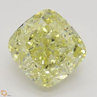 3.42 ct, Yellow/IF, Cushion cut Diamond 