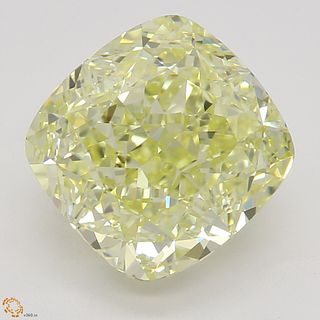 3.01 ct, Yellow/VS1, Cushion cut Diamond 
