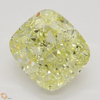 2.70 ct, Yellow/VVS2, Cushion cut Diamond 