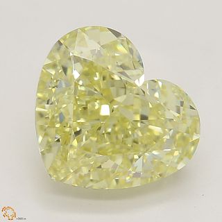 3.20 ct, Yellow/VVS2, Heart cut Diamond 