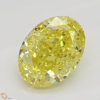 1.02 ct, Vivid Yellow/VS2, Oval cut Diamond 