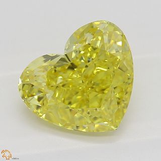 1.52 ct, Vivid Yellow/VVS1, Heart cut Diamond 
