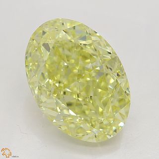 3.03 ct, Yellow/IF, Oval cut Diamond 
