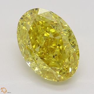 2.40 ct, Vivid Yellow/IF, Oval cut Diamond 