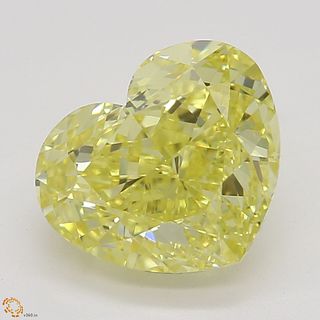 1.71 ct, Intense Yellow/IF, Heart cut Diamond 