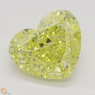 2.03 ct, Intense Yellow/VVS2, Heart cut Diamond 