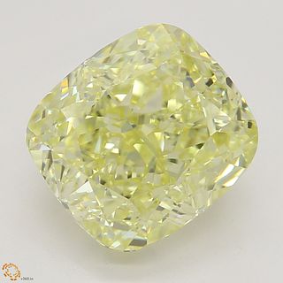 3.50 ct, Yellow/IF, Cushion cut Diamond 