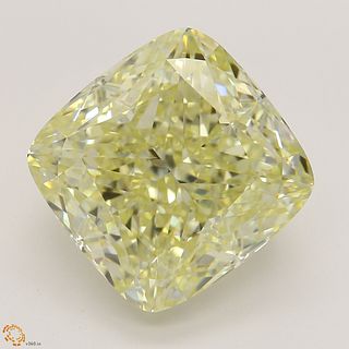 6.70 ct, Yellow/VVS1, Cushion cut Diamond 