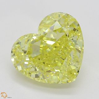 1.50 ct, Intense Yellow/VS1, Heart cut Diamond 
