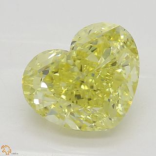 1.57 ct, Intense Yellow/VS2, Heart cut Diamond 