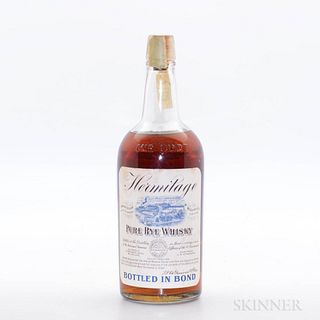 Hermitage Pure Rye Whiskey, 1 quart bottle Spirits cannot be shipped. Please see http://bit.ly/sk-spirits for more info.