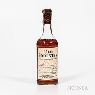Old Forester 5 Years Old 1952, 1 4/5 quart bottle Spirits cannot be shipped. Please see http://bit.ly/sk-spirits for more info.
