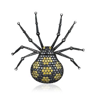 Diamond and Yellow Sapphire Spider Pin