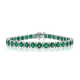 Fine Emerald Line Bracelet
