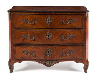 A Regence Style Bronze Mounted Rosewood Commode  