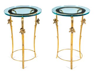 A Pair of Art Nouveau Style Gilt Bronze Side Tables