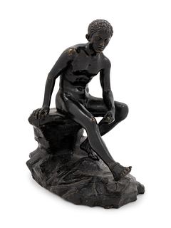 A Grand Tour Bronze Figure of Seated Hermes