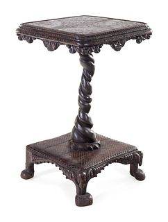 A German Carved Mahogany Pedestal Table