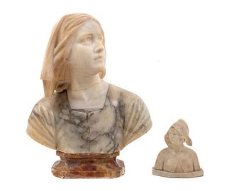 Two Italian Alabaster Busts