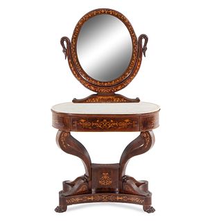 A Continental Marquetry Dressing Table