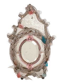 A Venetian Etched Glass Mirror