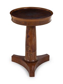 A Biedermeier Burlwood Pedestal Table