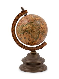 A Continental Polychrome Terrestrial Table Globe