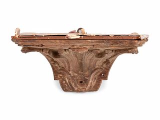 A Continental Carved Wood Wall Bracket