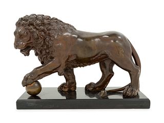 A Continental Bronze Figure of the Medici Lion
