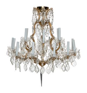 A Cased Glass Eight-Light Chandelier