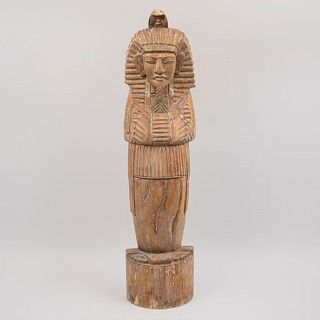 Reproducción del sarcófago de Tutankamón. Siglo XX. En talla de madera.