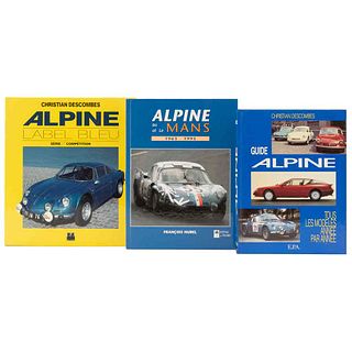 Descombes, Christian / Hurel, François. Alpine Label Bleu / Guide Alpine / Alpine au at Le Mans. Piezas: 3.