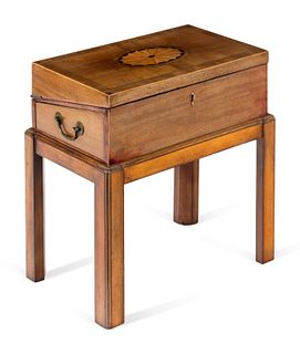 A George III Mahogany and Satinwood Marquetry Writing Box