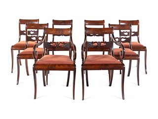 A Set of Eight Regency Style Mahogany Dining Chairs