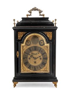 An English Gilt Metal Mounted Ebonized Bracket Clock with a German Movement