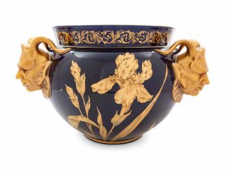 An English Parcel Gilt Ceramic Jardiniere