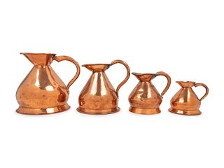 A Set of Four English Copper Measures