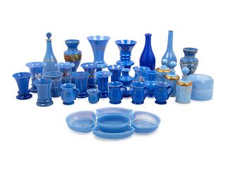 A Collection of English Enameled Glass and Other Glass Articles