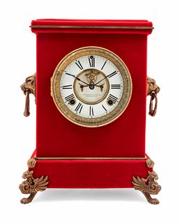 An Ansonia Florentine Plush Mantel Clock